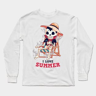 Dracula loves summer // Vampire, holidays, sunbathing Long Sleeve T-Shirt